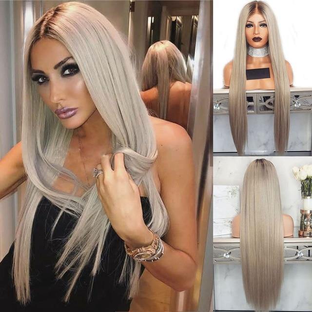 Perruque Blond Platine Longue - Perruque-Club