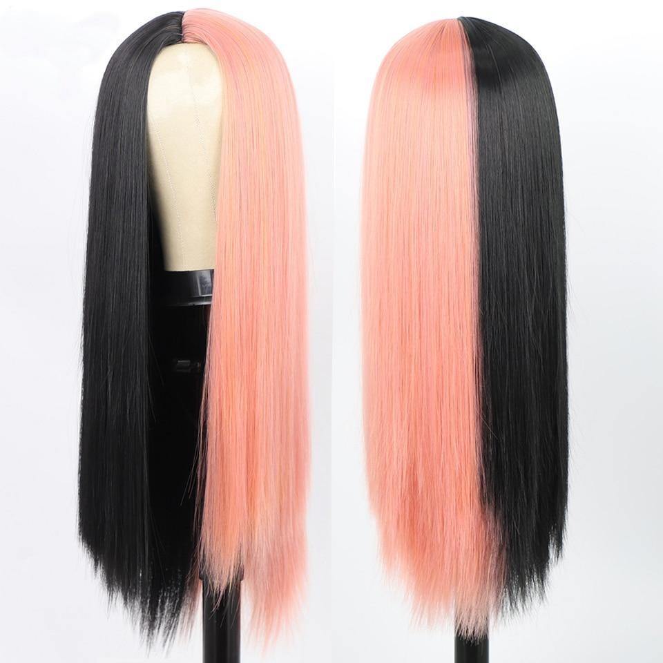 Perruque Rose et Noir
