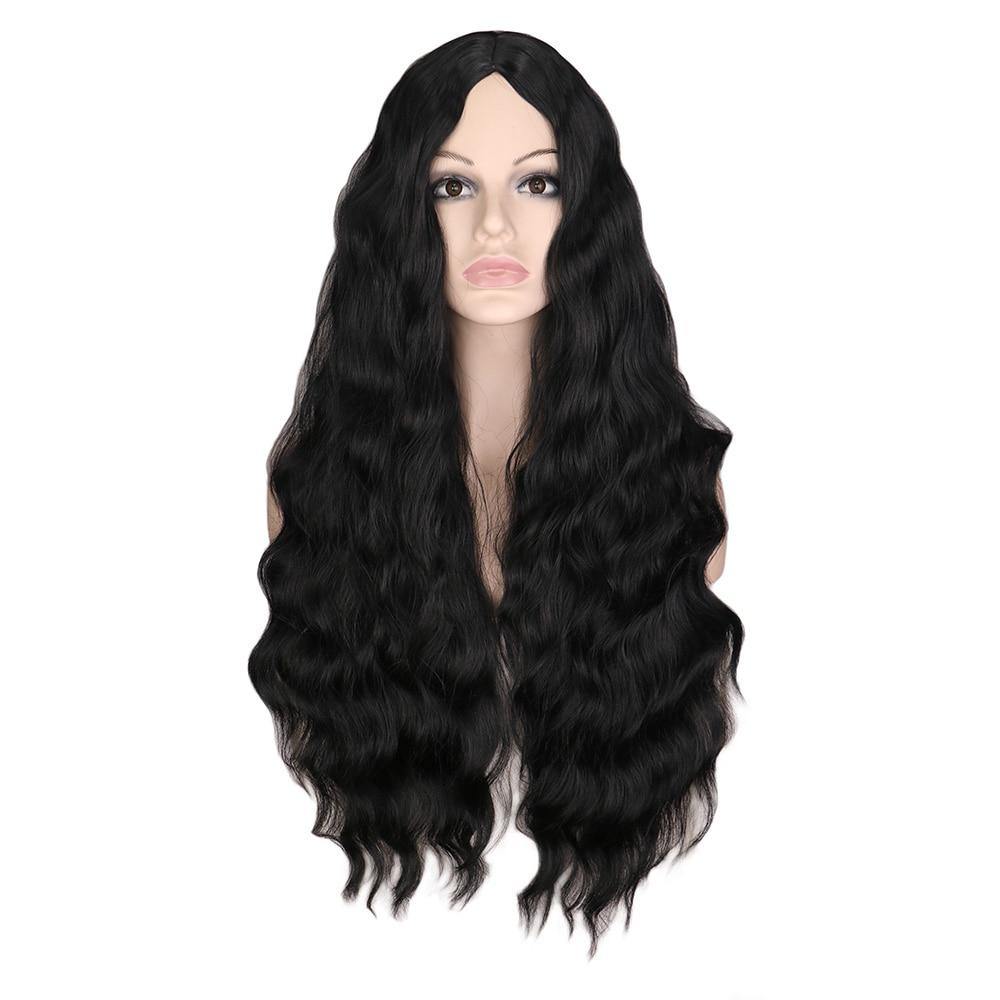 Perruque Cheveux Long Noir Femme 