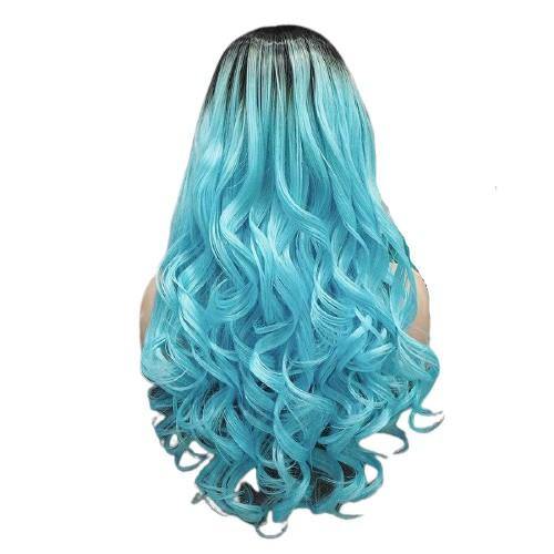 Perruque Invisible Lace Front bleue